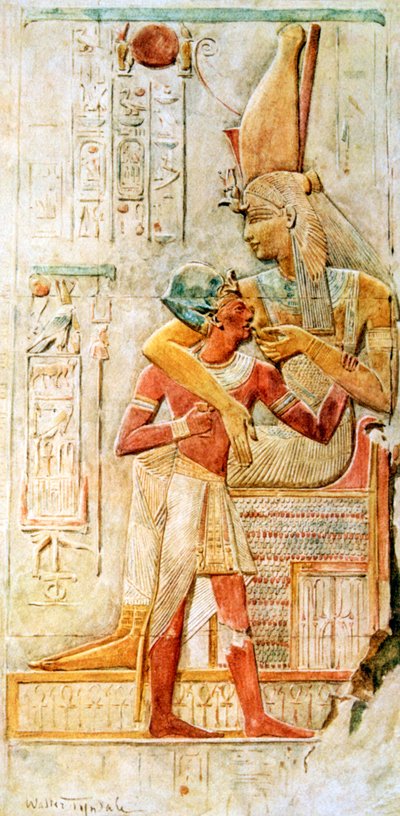 الهيروغليفية المصرية ، أبيدوس ، مصر ، 1910 بواسطة والتر تيندال