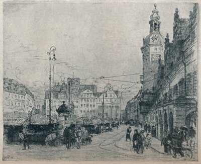 سوق السوق ، لايبزيغ ، c1913 بواسطة والتر تسايسينج