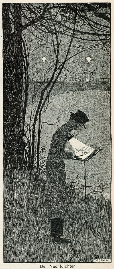 "The Night Poet" The Night-Closer ، ١٨٩٨ بواسطة والثر كاسباري