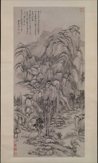المناظر الطبيعية بعد وو تشن ، بتاريخ 1695. بواسطة وانغ Yuanqi