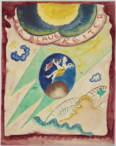 مسودة لغلاف التقويم "Der Blaue Reiter" بواسطة فاسيلي كاندينسكي