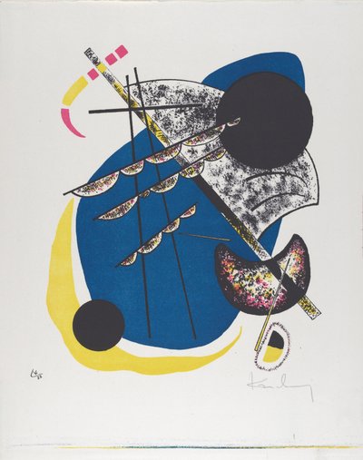 Kleine Welten II (Small Worlds II) ، 1922 (مطبوعة حجرية مطبوعة باللون الأسود والأحمر والأزرق والأصفر) بواسطة فاسيلي كاندينسكي