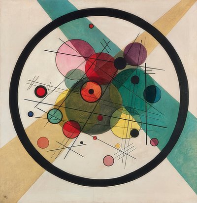 الدوائر في الدائرة. 1923 بواسطة Wassily Kandinsky