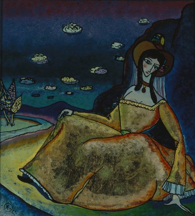 سيدة في فستان ذهبي ، 1917 بواسطة فاسيلي كاندينسكي