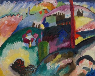 منظر طبيعي مع مدخنة صناعية. 1910 بواسطة فاسيلي كاندينسكي