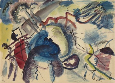 رسم للرسم بمسودة حدود بيضاء لصورة ذات حدود بيضاء ، 1913 بواسطة فاسيلي كاندينسكي