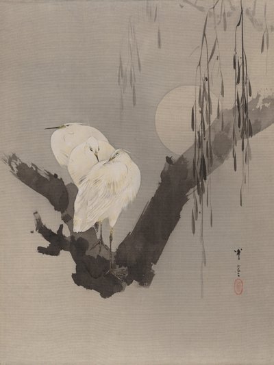Egrets في شجرة في الليل ، كاليفورنيا. 1887. بواسطة واتانابي باجي