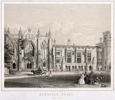 الجانب الغربي من Newstead Abbey ، Nottinghamshire ، c1860 بواسطة واترلو وأولاده