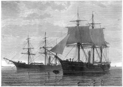 HMS 'Discovery' و HMS 'Alert' ، بعثة القطب الشمالي البريطانية ، 1875. بواسطة آبار