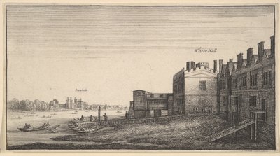منظر لقصر لامبيث من النهر في وايتهول سلالم ، 1625-1677. بواسطة وينسلوس هولار