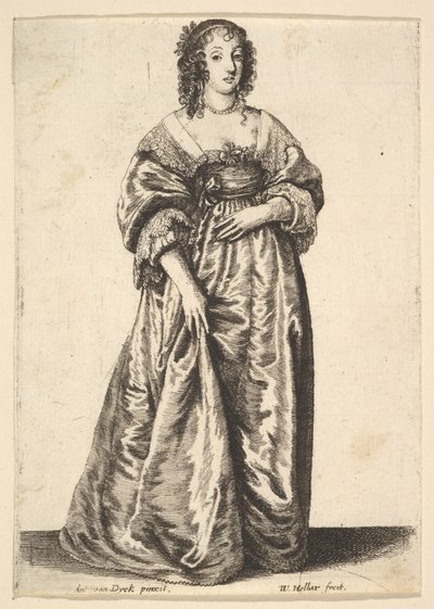 صورة لسيدة واقفة ، 1625-1677. بواسطة وينسلوس هولار