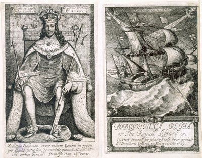 صورة في الصفحة وصفحة عنوان "مكتبة ريجيا ، أو المكتبة الملكية" ، 1659 (النقش والنقش) بواسطة وينسلوس هولار