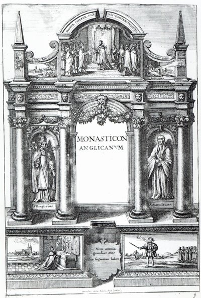 صورة من "Monasticon Anglicanum" بقلم ويليام دوجديل ، 1718-23 بواسطة وينسلوس هولار