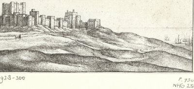 منظر لقلعة دوفر قلعة دوفر الجانب الغربي (العنوان على الكائن) مناظر حول الساحل الإنجليزي (عنوان المسلسل) بواسطة وينسلوس هولار