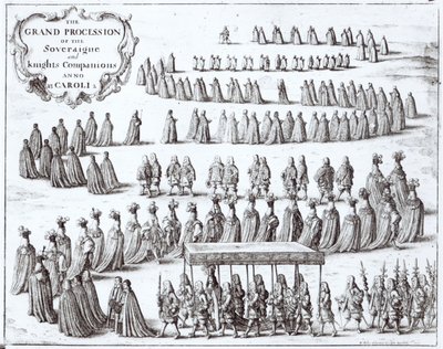 الموكب الكبير للملك وفرسان الرباط في وندسور ، 1672 بواسطة وينسلوس هولار