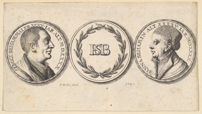 ميداليات مع صور سيبالد بهام وآنا بيهام ، 1647. بواسطة وينسلوس هولار