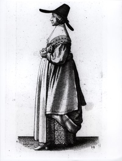 زوجة التاجر ، 1640 بواسطة وينسلوس هولار