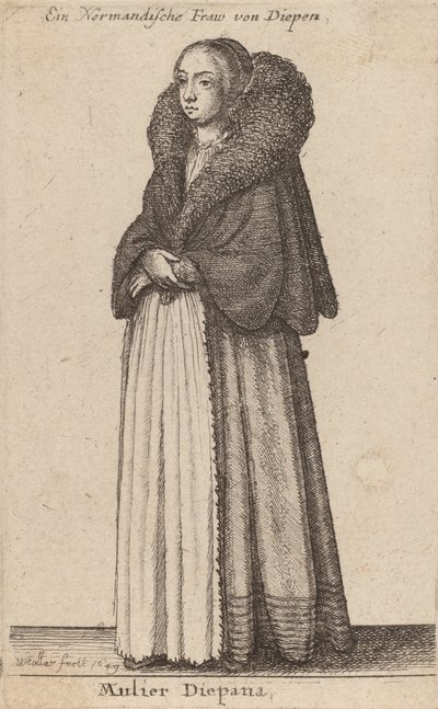 المرأة ديبانا ، 1649 بواسطة وينسلوس هولار