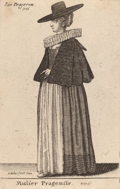 امرأة من براغ ، 1643 بواسطة وينسلوس هولار