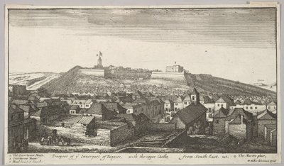 آفاق الجزء الداخلي من طنجة ، مع القلعة العليا ، من الجنوب الشرقي ، 1669-1673. بواسطة وينسلوس هولار