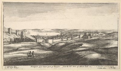 إمكانية الجزء السفلي من طنجة ، من التل الغربي للقاعة البيضاء ، 1669-1673. بواسطة وينسلوس هولار