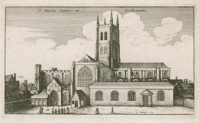 سانت ماري أوفيريز ، ساوثوارك ، لندن ؛ رسم بتاريخ 1647 بواسطة وينسلوس هولار