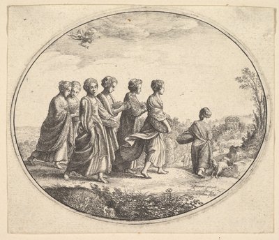 بنات Aglaura Mercury and Herse ، كاليفورنيا. 1646. بواسطة وينسلوس هولار