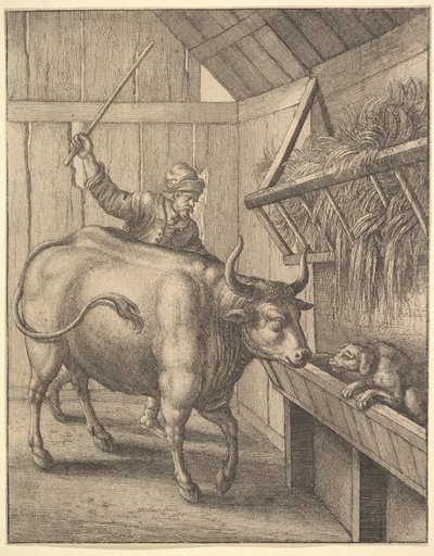 الكلب في المذود من الرسم التوضيحي لجون أوجيلبيس opsopics: Or A Second Collection ... ، 1666. بواسطة وينسلوس هولار