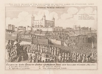 الطريقة الحقيقية لإعدام توماس إيرل أوف سترافورد ، اللورد الملازم الأيرلندي ... ، حوالي 1642 بواسطة وينسلوس هولار