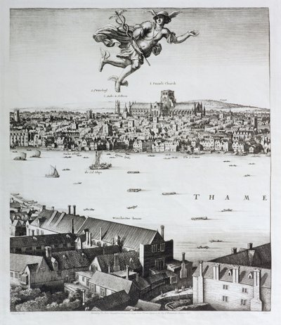 عرض لندن ، نُشر عام 1647 (نسخة الفاكس) (التفاصيل) بواسطة وينسلوس هولار