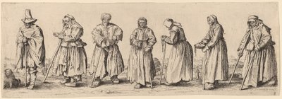 المتسولين من الرجال والنساء بواسطة Wenceslaus Hollar بعد Jacques Callot
