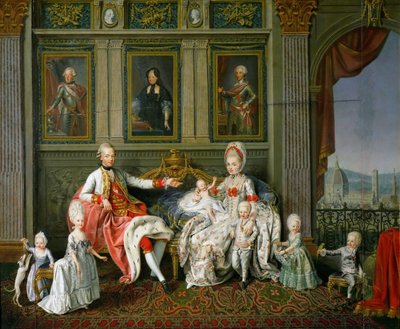 ليوبولد الأول ، دوق توسكانا الأكبر مع زوجته ماريا لويزا وأطفالهما ، 1773 بواسطة ويرلين
