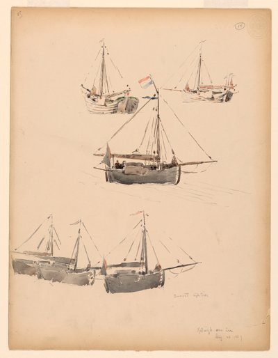 رسم، المراكب الهولندية، 20 أغسطس 1887 بواسطة ويتني وارن جونيور.