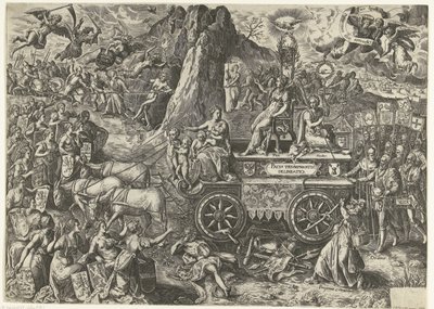 دي تريومفاجن فان دي فريدي 1577 رسم السلام المنتصر (العنوان على الشيء) بواسطة ويليم فان هيشت (أنا)