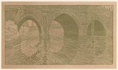 Bridge at Mechelen (العنوان الأصلي) بواسطة Wijnand Otto Jan Nieuwenkamp (توقيع الفنان)