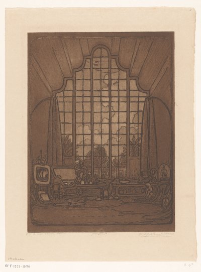 التصميم الداخلي لاستوديو Wijnand Otto Jan Nieuwenkamp في Het Marken في Edam في الاستوديو الخاص بي ، إيدام (العنوان الأصلي) بواسطة Wijnand Otto Jan Nieuwenkamp (توقيع الفنان)