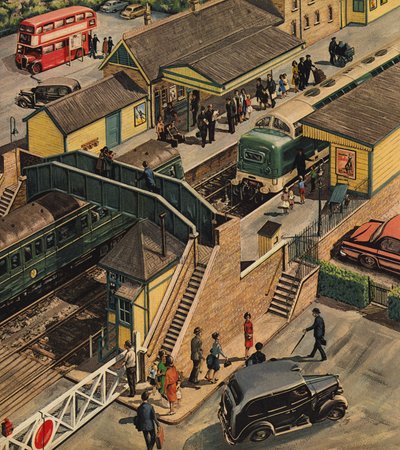 محطة السكة الحديد، إنجلترا بواسطة ويلف (القرن العشرين) هاردي