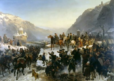 Blücher عبور نهر الراين بالقرب من Kaub في 1 يناير 1814 ، 1860. بواسطة فيلهلم كامبهاوزن