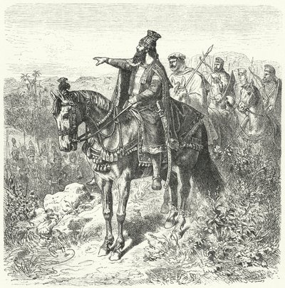 قورش الكبير ، الإمبراطور الفارسي (نقش) بواسطة فيلهلم كامبهاوزن