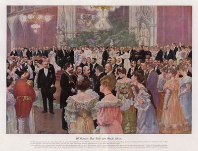 The Ball of the City of Vienna; Austria (colour litho) بواسطة فيلهلم جوز