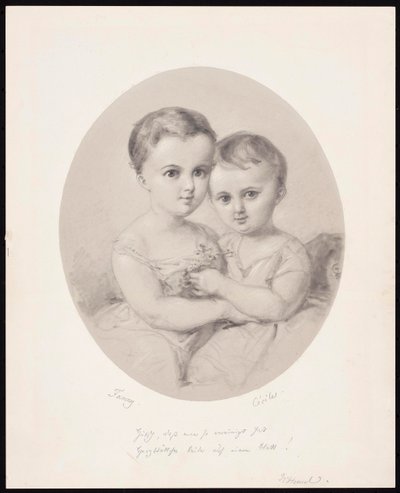 الحفيدات فاني وسيسيل هنسيل ، كاليفورنيا 1860. بواسطة فيلهلم هينسل