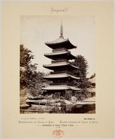 مباني المعبد في أساكسا في ييدو (إدو). بواسطة ويلهلم جي برجر