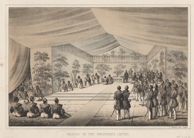 تسليم رسالة الرئيس 1855 بواسطة فيلهلم جوزيف هاينه