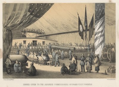عشاء قدمه للمفوضين اليابانيين على متن USSF Powhatan ، 1855 بواسطة فيلهلم جوزيف هاينه