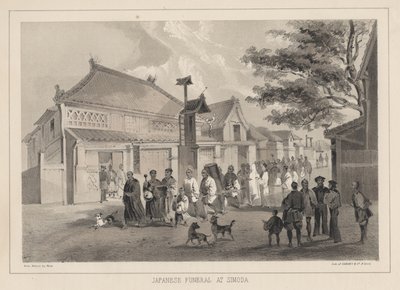 جنازة يابانية في سيمودا ، 1855 بواسطة فيلهلم جوزيف هاينه