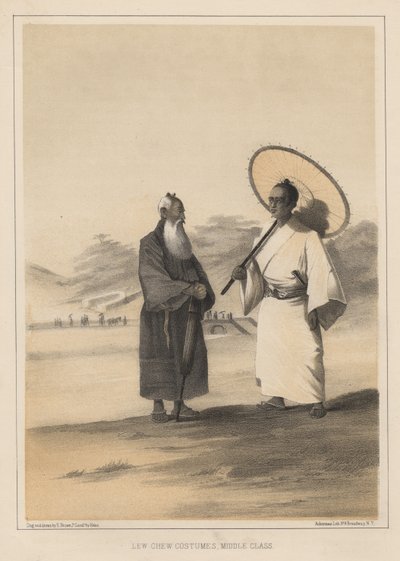 أزياء Lew Chew ، الطبقة الوسطى ، 1855 بواسطة فيلهلم جوزيف هاينه