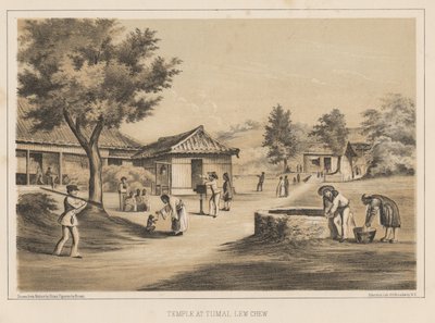 معبد في Tumai ، Lew Chew ، 1855 بواسطة فيلهلم جوزيف هاينه