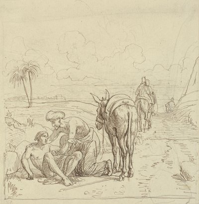 يجد السامري الصالح الرجل الجريح بواسطة فيلهلم مارستراند