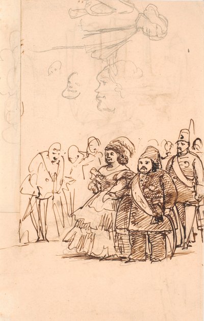 الأمير التركي محمد علي بدور فارس الكونتيسة دانر أثناء زيارته إلى كوبنهاغن ، مايو 1859 بواسطة فيلهلم مارستراند