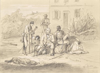 ثلاثة ضباط بعد معركة سولفيرينو بواسطة فيلهلم ريختر